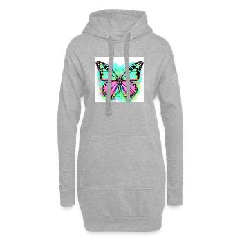 Schmetterling - Hoodie-Kleid - Grau meliert - Vorne