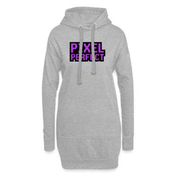 Pixel Perfect Schriftzug Gamer - Hoodie-Kleid - Grau meliert - Vorne