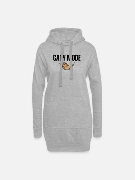 Capy Mode: Hängematten-Chill - Hoodie-Kleid - Grau meliert