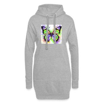 Schmetterling - Hoodie-Kleid - Grau meliert - Vorne