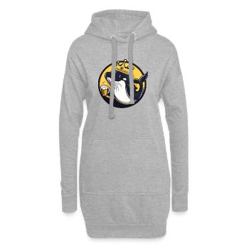Bière baleine drôle - Sweat-shirt à capuche long Femme - gris chiné - Devant