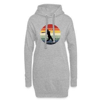 Cadeau de baseball joueur de baseball rétro vintag - Sweat-shirt à capuche long Femme - gris chiné - Devant