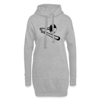 Posaune - Hoodie-Kleid - Grau meliert - Vorne