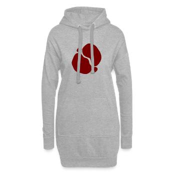 Rote Organische Formen transparentes Design - Hoodie-Kleid - Grau meliert - Vorne