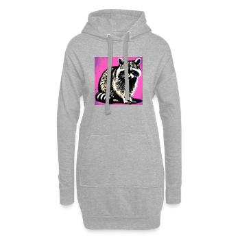Raton laveur - Sweat-shirt à capuche long Femme - gris chiné - Devant