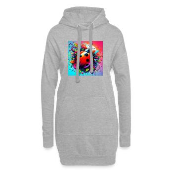 Marienkäfer - Hoodie-Kleid - Grau meliert - Vorne