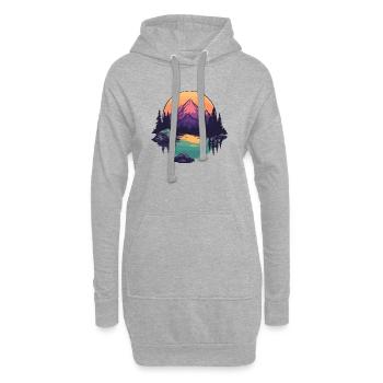 Berge Natur - Hoodie-Kleid - Grau meliert - Vorne