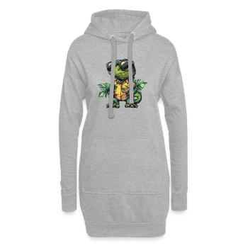 Vacances de bandes dessinées caméléon - Sweat-shirt à capuche long Femme - gris chiné - Devant