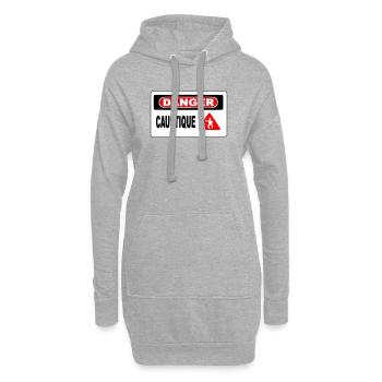 Panneau Danger Caustique - Sweat-shirt à capuche long Femme - gris chiné - Devant