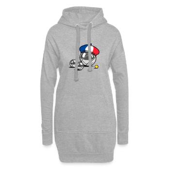 La French Triplette - France pétanque - Sweat-shirt à capuche long Femme - gris chiné - Devant