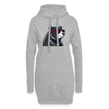 Ours Lunettes Rouges Cartoon - Sweat-shirt à capuche long Femme - gris chiné - Devant