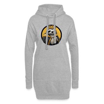 Faultier Bier Lustig - Hoodie-Kleid - Grau meliert - Vorne