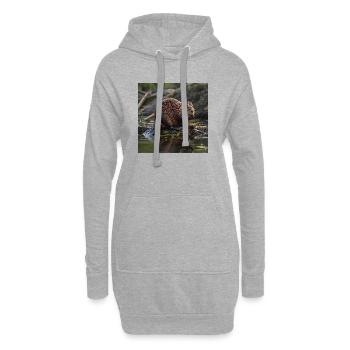 Portraits de castors - Sweat-shirt à capuche long Femme - gris chiné - Devant
