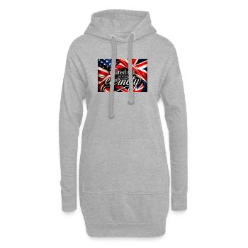 Vereinigte Flaggen bis zur Ewigkeit - Hoodie-Kleid - Grau meliert - Vorne