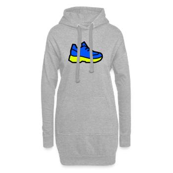 Moderner Laufschuh Sneaker - Hoodie-Kleid - Grau meliert - Vorne