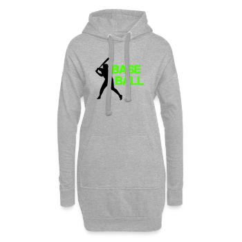 Baseball Neon Grunge Schrift - Hoodie-Kleid - Grau meliert - Vorne