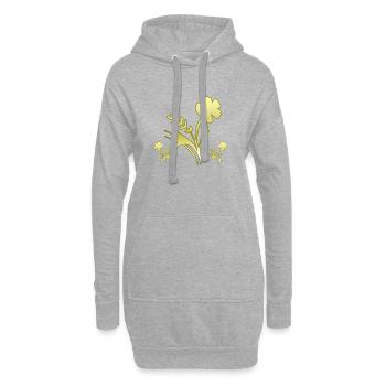 Fleur - Sweat-shirt à capuche long Femme - gris chiné - Devant