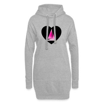 Segeln - Hoodie-Kleid - Grau meliert - Vorne