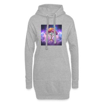 Arbre Cosmique des Gemmes - Sweat-shirt à capuche long Femme - gris chiné - Devant