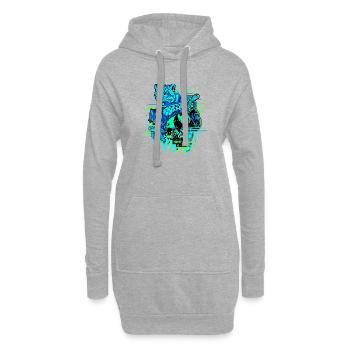 Animal Glitch - Hoodie-Kleid - Grau meliert - Vorne