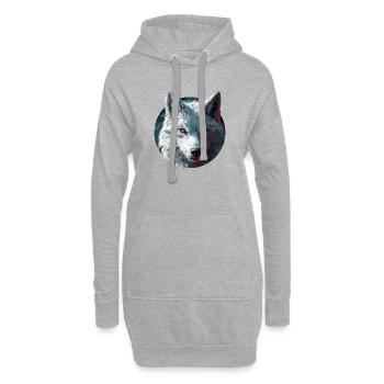 Wolf-Design - Hoodie-Kleid - Grau meliert - Vorne