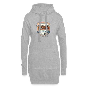 Alter Mann mit Schraubenschlüssel Badge - Hoodie-Kleid - Grau meliert - Vorne