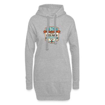 Unterschätze niemals alten Mann - Handwerk - Hoodie-Kleid - Grau meliert - Vorne