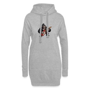 Gorilla mit Gitarre - Hoodie-Kleid - Grau meliert - Vorne