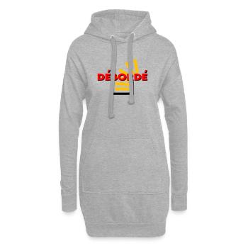 Débordé - Sweat-shirt à capuche long Femme - gris chiné - Devant