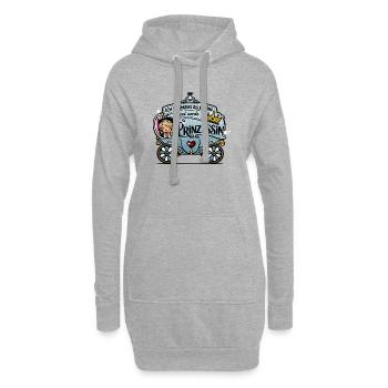 Ich schmeiß alles hin und werde Prinzessin - Hoodie-Kleid - Grau meliert - Vorne