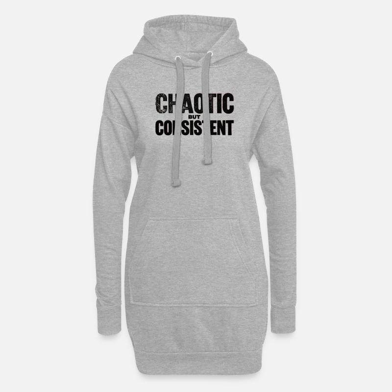 chaotic-but-consistent - Hoodie-Kleid - Grau meliert