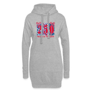 250 Jahre Freiheit Blumen - Hoodie-Kleid - Grau meliert - Vorne