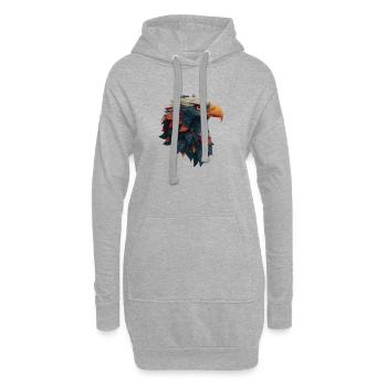 Mächtiger Adlerkopf, starkes, entschlossenes Geschenk - Hoodie-Kleid - Grau meliert - Vorne