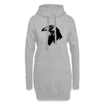 Raven, Simple Silhouette Logo - Hoodie-Kleid - Grau meliert - Vorne