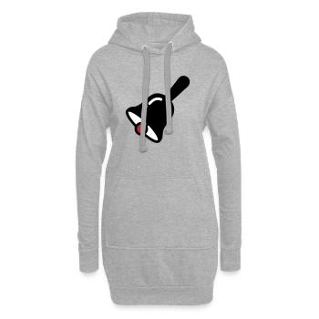 Schulglocke Klingel Pause Retro - Hoodie-Kleid - Grau meliert - Vorne