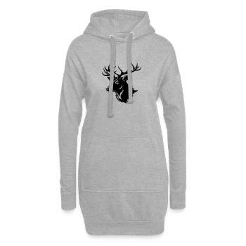 Elchkopfform - Hoodie-Kleid - Grau meliert - Vorne
