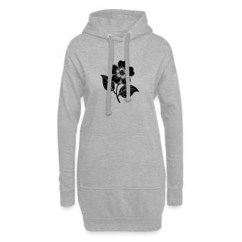 Hartriegelblume - Hoodie-Kleid - Grau meliert - Vorne