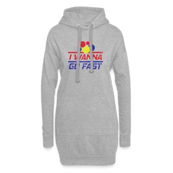Ich will schnell rennen Humor - Hoodie-Kleid - Grau meliert - Vorne