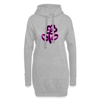 Fleur - Sweat-shirt à capuche long Femme - gris chiné - Devant