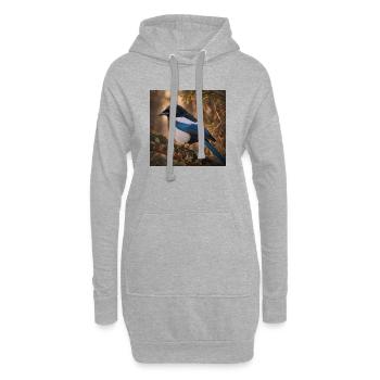 Skaten im Wald - Hoodie-Kleid - Grau meliert - Vorne