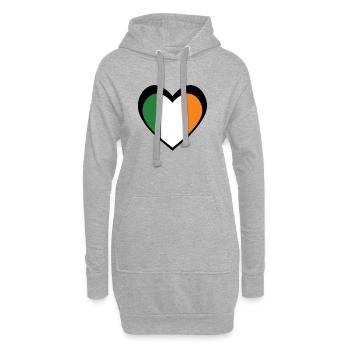 Ireland Black Heart – Love for Ireland - Sweat-shirt à capuche long Femme - gris chiné - Devant