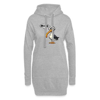 Moin Möwe Comic Miesmuschelartwuermchen  - Hoodie-Kleid - Grau meliert - Vorne