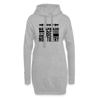 Citation de peur d’échouer - Sweat-shirt à capuche long Femme - gris chiné - Devant