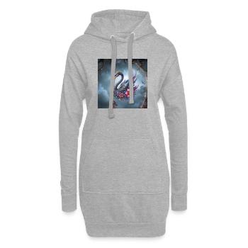 Himmlischer Blumenschwan - Hoodie-Kleid - Grau meliert - Vorne