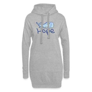 Espérons que la baleine à bosse malade en dessin animé - Sweat-shirt à capuche long Femme - gris chiné - Devant