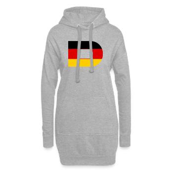 D- Deutschland Flagge Stil - Hoodie-Kleid - Grau meliert - Vorne
