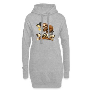 Faultier Nen Scheiß muss ich Spruch Homeoffice - Hoodie-Kleid - Grau meliert - Vorne