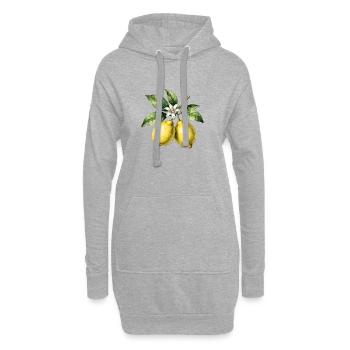 Botanische Zitronenbäume Aquarell - Hoodie-Kleid - Grau meliert - Vorne