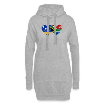 Drapeau de Curaçao Afrique du Sud Mains Forme de cœur - Sweat-shirt à capuche long Femme - gris chiné - Devant