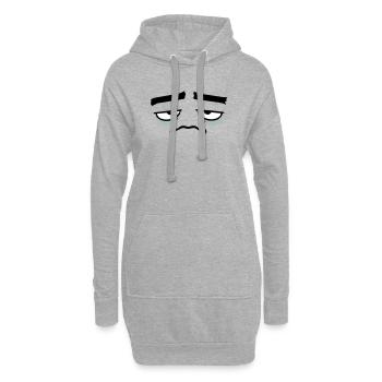 Mürrisches Trauriges Enttäuschtes Gesicht Lustig - Sweat-shirt à capuche long Femme - gris chiné - Devant